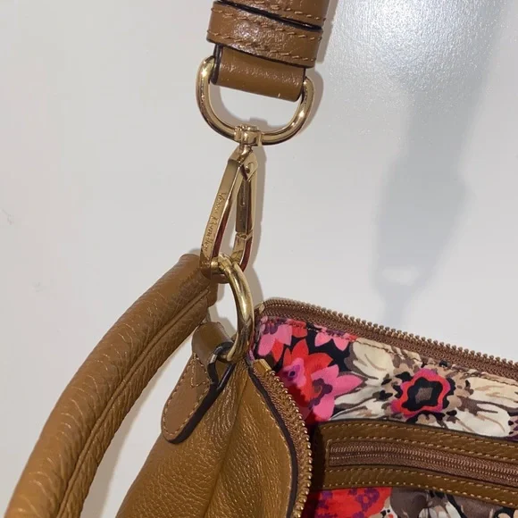 Vera Bradley Brown Leather Shoulder Bag - Picture 6 of 10